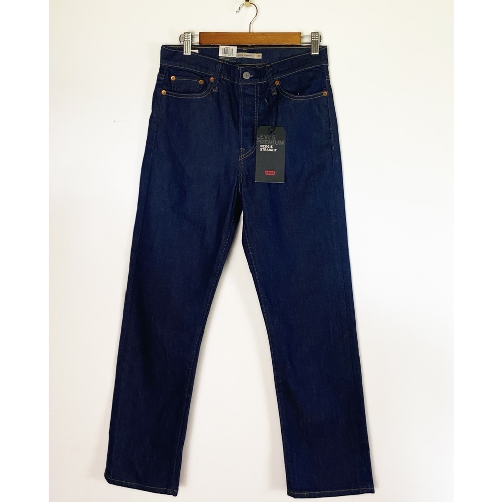 Levi's Dark Blue Straight Leg Jeans with Fringe Pocket - Picture 4 of 15